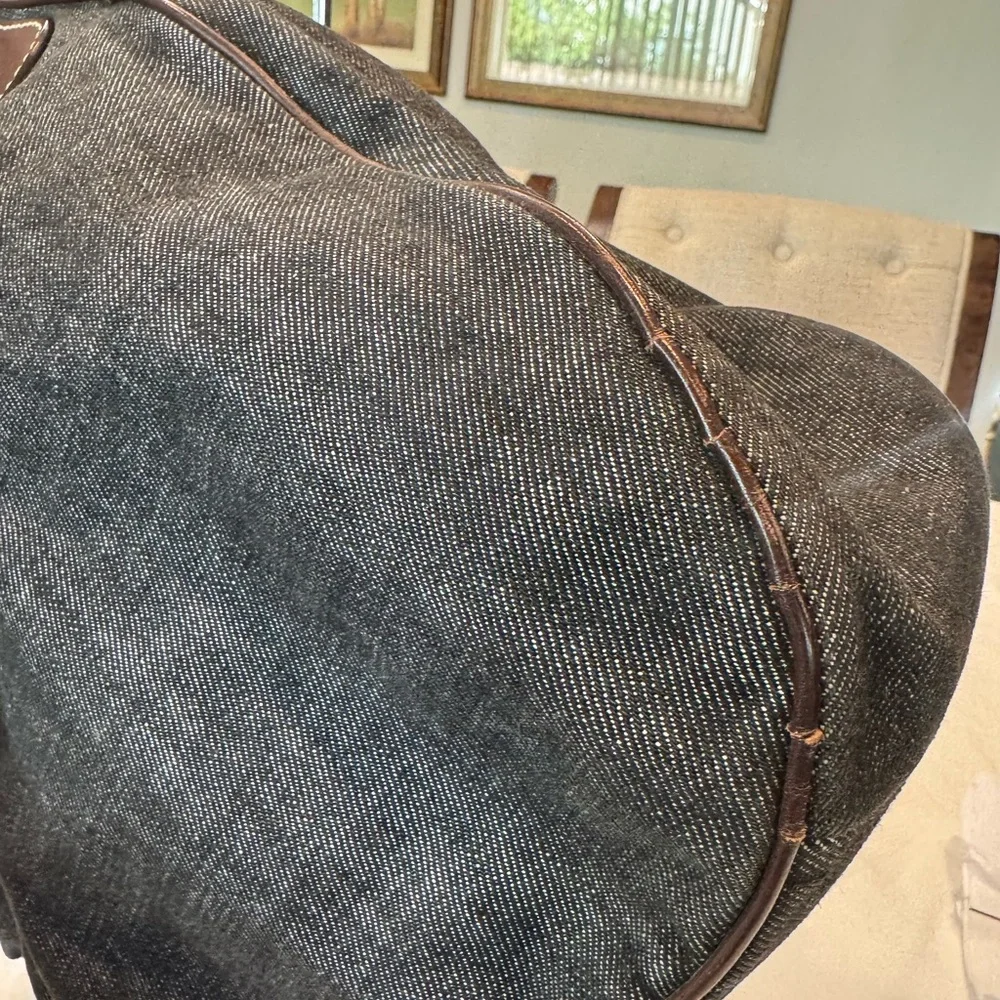 Authentic Prada Dark Denim and Brown Hobo Shoulder Bag - Picture 16 of 16